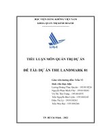 TIÊU LUÂN môn QUẢN TRỊ dự án đê tài dự án THE LANDMARK 81 
