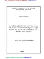 LUẬN văn VAI TRÕ của hệ THỐNG CHÍNH TRỊ TRONG VIỆC GIỮ gìn bản sắc văn hóa dân tộc của NGƢỜI M’NÔNG ở xã QUẢNG sơn, HUYỆN đắk GLONG, TỈNH đắk NÔNG HIỆN NAY 