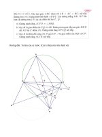 Bài 1: Cho tam giác ABC, có góc BAC  là góc nhỏ nhất trong ba tam góc của tam giác nội tiếp đường tròn tâm O
