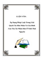 LUẬN văn THẠC sỹ áp dụng pháp luật trong giải quyết án hôn nhân và gia đình của tòa án nhân dân ở tỉnh thái nguyên 