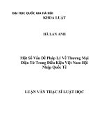 luận văn thạc sỹ một số vấn đề pháp lý về thương mại điện tử trong điều kiện việt nam hội nhập quốc tế 