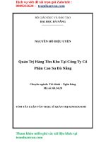 LUẬN văn THẠC sỹ quản trị hàng tồn kho tại công ty cổ phần cao su đà nẵng 