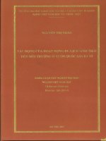 LUẬN văn THẠC sỹ tác ĐỘNG của HOẠT ĐỘNG DU LỊCH SINH THÁI đến môi TRƯỜNG ở VƯỜNG QUỐC GIA BA VI 