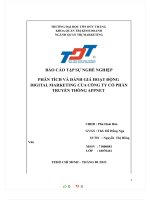 BÁO cáo tập sự NGHỀ NGHIỆP PHÂN TÍCH và ĐÁNH GIÁ HOẠT ĐỘNG DIGITAL MARKETING của CÔNG TY cổ PHẦN TRUYỀN THỒNG APPNET 