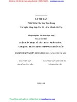 LUẬN văn THẠC sỹ phát triển cho vay tiêu dùng tại ngân hàng hợp tác xã – chi nhánh hà tây 