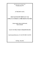 Luận văn Thạc sĩ Quản trị kinh doanh: Đào tạo nguồn nhân lực tại Công ty cổ phần Cà phê Trung Nguyên