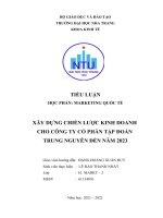 XÂY DỰNG CHIẾN LƯỢC KINH DOANH CHO CÔNG TY CỔ PHẦN TẬP ĐOÀN TRUNG NGUYÊN ĐẾN NĂM 2023