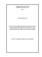 LUẬN văn THẠC sỹ QUẢN lý HOẠT ĐỘNG bồi DƯỠNG CHO GIÁO VIÊN TRƯỜNG mầm NON HOA sữa, HUYỆN GIA lâm, THÀNH PHỐ hà nội THEO CHUẨN NGHỀ NGHIỆP 