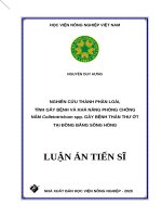 Nghiên cứu thành phần loài, tính gây bệnh và khả năng phòng chống nấm colletotrichum spp  gây bệnh thán thư ớt tại đồng bằng sông hồng 