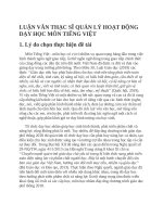 LUẬN văn THẠC sĩ QUẢN lý HOẠT ĐỘNG dạy học môn TIẾNG VIỆT 