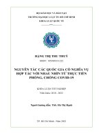 Nguyên tắc các quốc gia có nghĩa vụ hợp tác với nhau nhìn từ thực tiễn phòng, chống covid 19