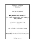 Luận văn Thạc sĩ Quản trị kinh doanh: Đào tạo nguồn nhân lực tại trường Cao đẳng Lương thực - Thực phẩm