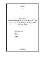 TIỂU LUẬN TRIẾT học   vấn đề kết hợp BIỆN CHỨNG các mặt đối lập và sự vận DỤNG nó vào HOẠT ĐỘNG CHUYÊN môn