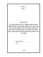 TIỂU LUẬN   từ nhận định sự phát triển kinh tế theo định hướng xã hội chủ nghĩa của việt nam, hãy làm rõ thực trạng mối quan hệ giữa nhà nước, thị trường và xã hội, từ đó xây dựng giải pháp đảm bảo hài hòa lợi ích giữ