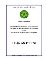 Phát triển nguồn nhân lực cho doanh nghiệp nhỏ và vừa của tỉnh thái nguyên trong bối cảnh cách mạng công nghiệp 4 0 