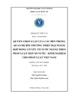 Quyền chọn luật của các bên trong quan hệ bồi thường thiệt hại ngoài hợp đồng có yếu tố nước ngoài theo pháp luật một số nước   kinh nghiệm cho pháp luật việt nam