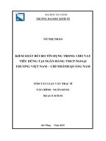 KIỂM SOÁT RỦI RO TÍN DỤNG TRONG CHO VAY TIÊU DÙNG TẠI NGÂN HÀNG TMCP NGOẠI THƢƠNG VIỆT NAM