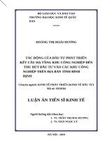 Tác động của đầu tư phát triển kết cấu hạ tầng khu công nghiệp đến thu hút đầu tư vào khu công nghiệp trên địa bàn tỉnh bình định 