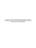 LUẬN văn THẠC sỹ áp DỤNG các VIỆC PHÁP bảo đảm THỰC HIỆN NGHĨA vụ TRONG HOẠT ĐỘNG CHO VAY của NGÂN HÀNG THƯƠNG MAI cổ PHẦN CÔNG THƯƠNG VIỆT NAM TỈNH lâm ĐỒNG