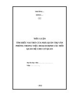 TIỂU LUẬN   tìm hiểu vai trò của nhà quản trị văn phòng trong việc hoạch định các mối quan hệ cho cơ quan