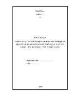 TIỂU LUẬN   trình bày các khái niệm về dân số  mối quan hệ giữa dân số với nguồn nhân lực và việc làm liên hệ thực tiễn ở việt nam