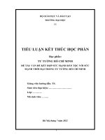 TIỂU LUẬN   vấn đề kết hợp sức mạnh dân tộc với sức mạnh thời đại trong tư tưởng  hồ chí minh