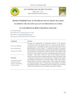 Design experiential activities in local craft villages to improve the training quality of preschool teachers in nam dinh teacher’s training college