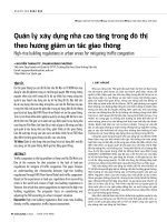Quản lý xây dựng nhà cao tầng trong đô thị theo hướng giảm ùn tắc giao thông