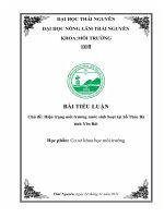 Hiện trạng môi trường nước sinh hoạt tại hồ thác bà tỉnh yên bái