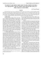 VAI TRÒ CỦA HỆ THỐNG THIẾT CHẾ VĂN HÓA TRONG GIÁO DỤC GIÁ TRỊ ĐẠO ĐỨC TRUYỀN THỐNG CHO THANH NIÊN LONG AN: THỰC TRẠNG VÀ GIẢI PHÁP