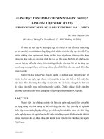 GIẢNG DẠY TIẾNG PHÁP CHUYÊN NGÀNH XÍ NGHIỆP