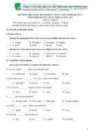 Tiếng anh 6 friends plus  unit 4  test 3