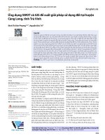 Ứng dụng SWOT và GIS đề xuất giải pháp sử dụng đất tại huyện Càng Long, tỉnh Trà Vinh