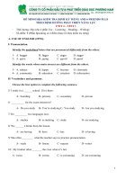 Tiếng anh 6 friends plus  unit 4  test 1