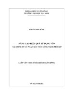 Nâng cao hiệu quả sử dụng vốn kinh doanh tại công ty cổ phần xúc tiến công nghệ mới ATP
