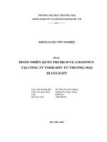 Quản trị dịch vụ logistics tại công ty TNHH đầu tư thương mại bluelight