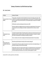 Summary of Comments on Local Plan Review Issues Papers