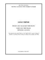 GIÁO TRÌNH MÔ ĐUN: MAY ÁO JACKET THỜI TRANG NGHỀ: MAY THỜI TRANG TRÌNH ĐỘ: CAO ĐẲNG