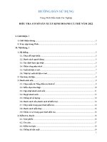 HƯỚNG DẪN SỬ DỤNG Trang Web Điều hành Tác Nghiệp ĐIỀU TRA CƠ SỞ SẢN XUẤT KINH DOANH CÁ THỂ NĂM 2022