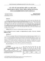 0908 các yếu tố ảnh hưởng đến vai trò giới trong hoạt động thực hiện chính sách xóa đói giảm nghèo ở nông thôn hiện nay
