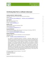 Archiving data from a software telescope
