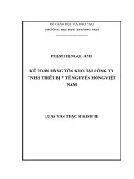 Kế toán hàng tồn kho tại công ty TNHH thiết bị y tế nguyên hồng việt nam