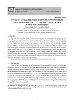 1486 NGHIÊN cứu đặc điểm BIẾN đổi NHIỆT độ tối CAO và tối THẤP TRONG bối CẢNH BIẾN đổi KHÍ hậu TỈNH NINH THUẬN