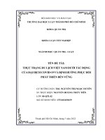 Thực trạng du lịch việt nam dưới tác động của đại dịch covid 19 và định hướng phục hồi phát triển bền vững