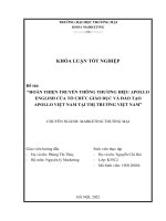Hoàn thiện truyền thông thương hiệu apollo english của tổ chức giáo dục và đào tạo apollo việt nam tại thị trường việt nam