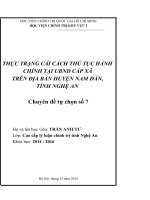49  thực trạng cải cách thủ tục hành chính tại UBND cấp xã trên địa bàn huyện nam đàn, tỉnh nghệ an