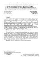 0913 các yếu tố ảnh hưởng đến thời gian gắn kết của giáo viên cơ hữu tại trường phổ thông trung học ngoài công lập trên địa bàn TP HCM