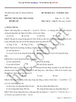 ĐỀ THI HỌC KÌ I – NĂM HỌC 2016 - 2017 TRƯỜNG TRUNG HỌC THỰC HÀNH Ngày: 14 – 12 - 2016 MÃ ĐỀ: 121 Môn: Vật Lý - Lớp 12;