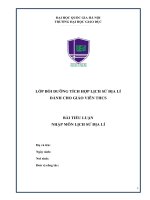 Tiểu luận 1   NHẬP môn LỊCH sử địa lí T