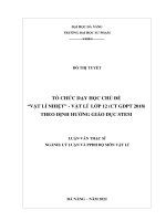 Tổ chức dạy học chủ đề “vật lí nhiệt”   vật lí lớp 12 (ct gdpt 2018) theo định hướng giáo dục stem